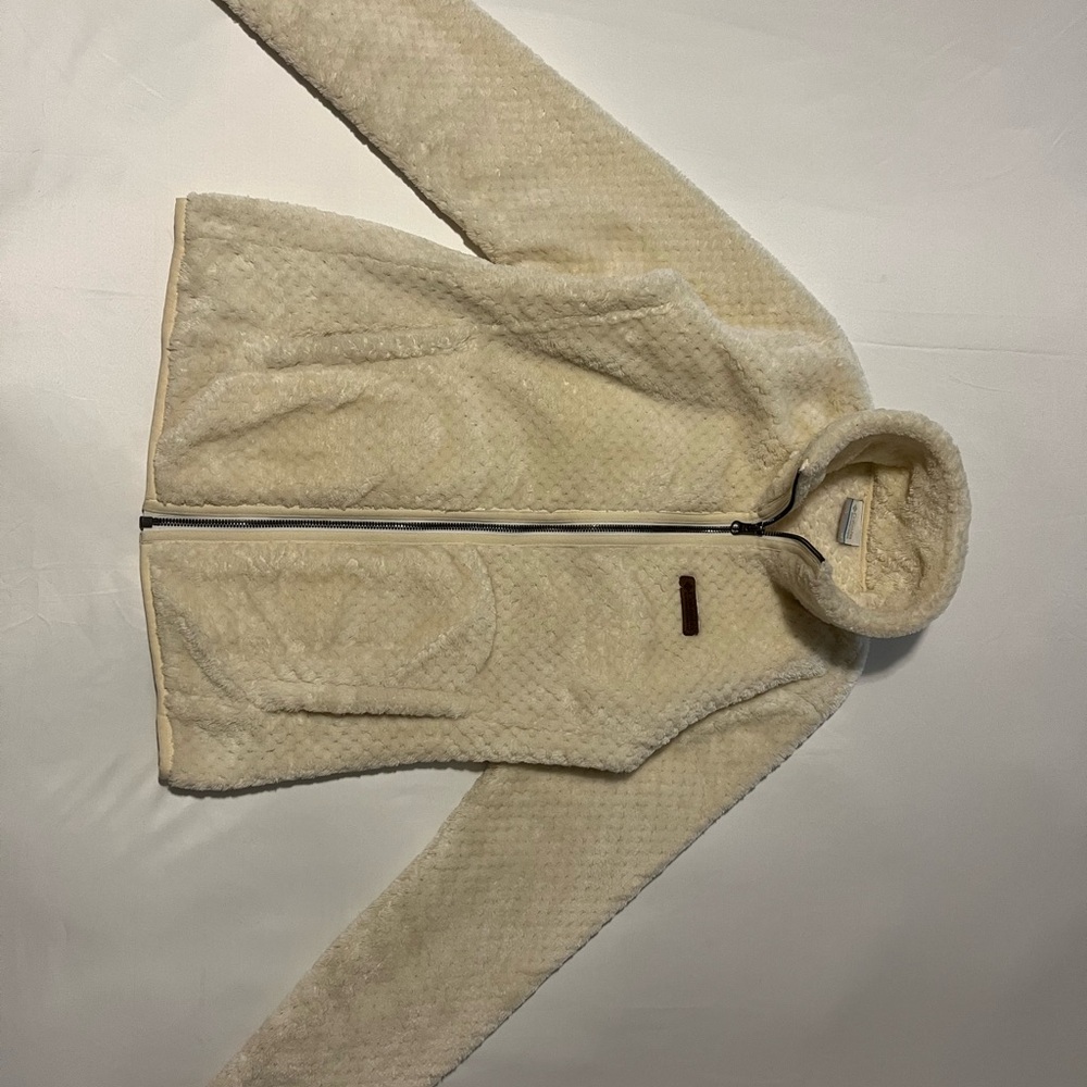 Cream Fleece Zip-Up Jacket
